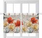 Retro Floral Kitchen Curtains 24 Inch Length, Small Window Curtains Tab Top by Unknown