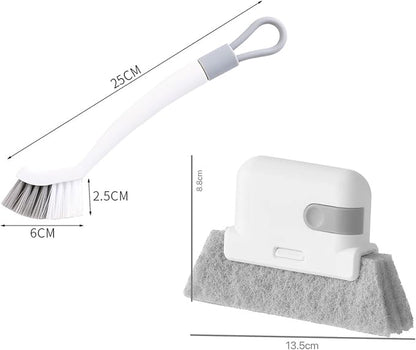 2 in 1 Window Brush Wet and Dry Brushes Window Grooves Scrubber Tools Set Door - Image 9
