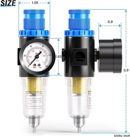 TAILONZ PNEUMATIC 1/4 Inch NPT AFR2000 Air Filter Pressure Regulator Kit（0 to - Image 2