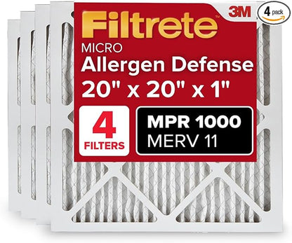 Filtrete 20x20x1 AC Furnace Air Filter, MERV 11, MPR 1000, Micro Allergen by Filtrete