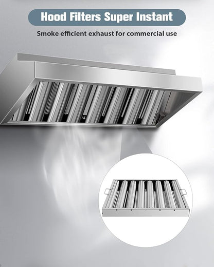 Hood Filters 430 Stainless Steel 19.5W x 19.5H Inch, 7 Grooves Commercial Hood - Image 2