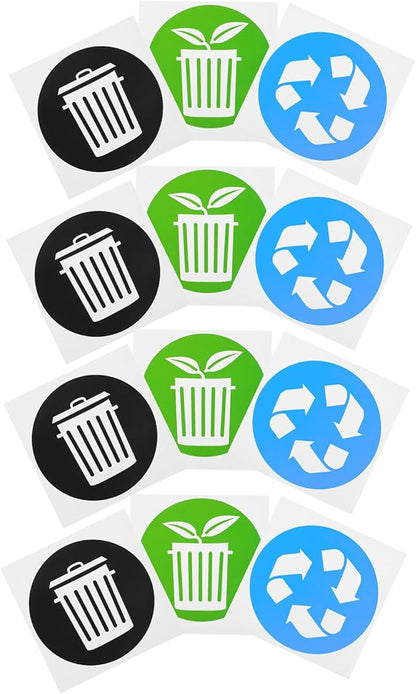 DOITOOL 12pcs Trash Can Recycling Labels Garbage Bin Stickers by DOITOOL