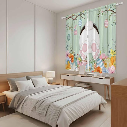 Easter Window Curtains 63 Inch Long 2 Panel Set, Rod Pocket Bedroom Curtains & - Image 4