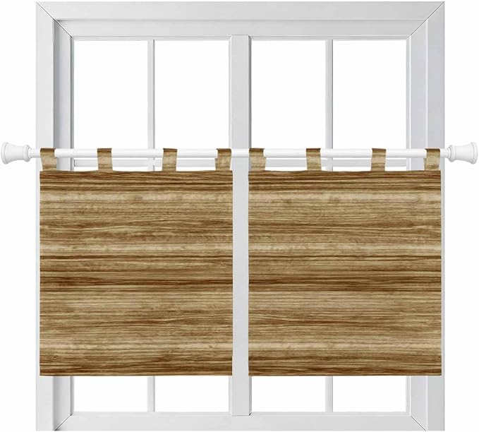 Vintage Western Kitchen Curtains 24 Inch Length, Small Window Curtains Tab Top by Unknown