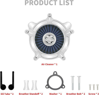 HDBUBALUS Motorcycle Air Filter Air Cleaner Intake System Cleaner Fit - Image 6