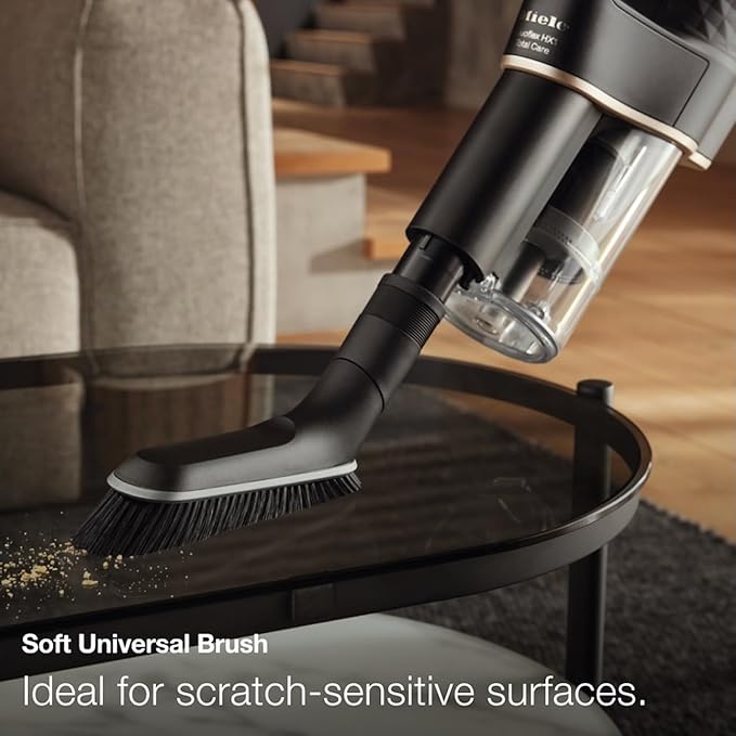 Miele Duoflex Total Care Vacuum Cleaner, Cordless and Bagless Multi-Use, Multi-Floor Flexible Stick Vacuum with 4 Attachable Brushes and Accessories, in Obsidian Black / Rose Gold
