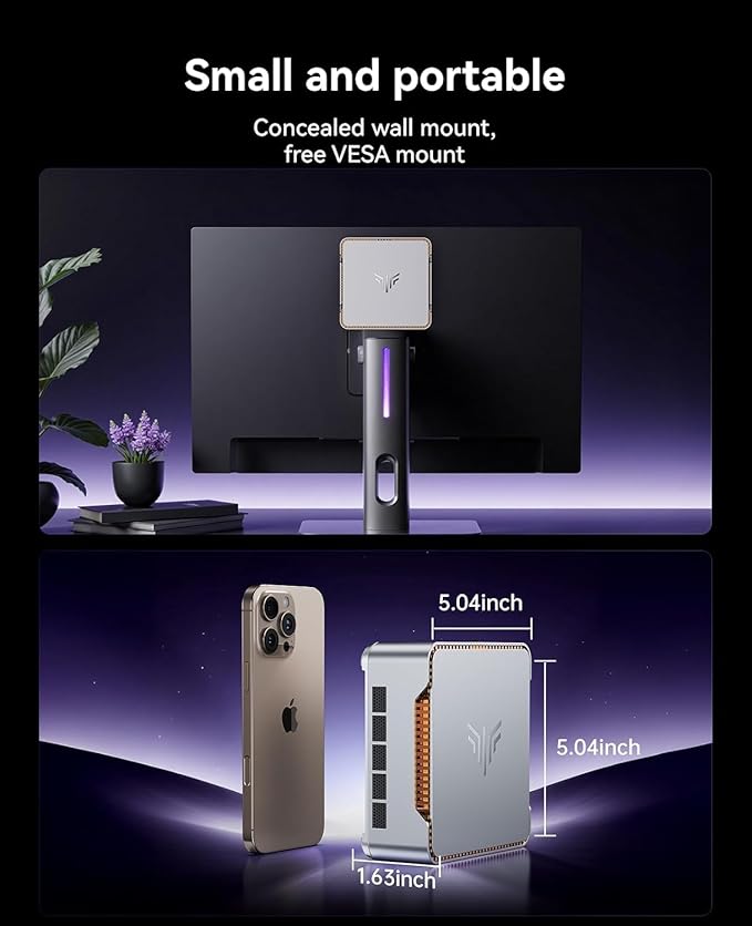 KAMRUI Hyper H2 Mini Gaming PC, in-tel Core i9-11900H (Beat i5/i7, up to 4.9GHz) 32GB RAM 1TB SSD Mini Desktop Computers, Triple 4K Display 6*USB3.2, USB-C, HDMI, DP, WiFi6, BT5.2, Gaming Home Office