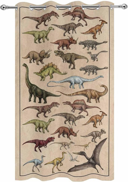 Vintage Outdoor Curtains for Patio Dinosaurs Biographies Retro Waterproof - Image 9