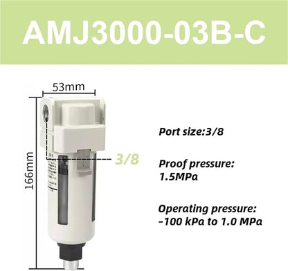 Vacuum Water Droplet Separator Pipeline Filter AMJ AMJ3000-03B AMJ4000-04B-C - Image 2