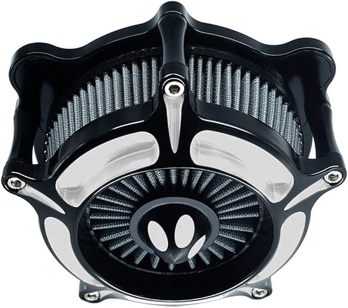 Motorcycle Air Filter Turbine Intake Cleaner Kit Cnc Cut Chrome - Image 3