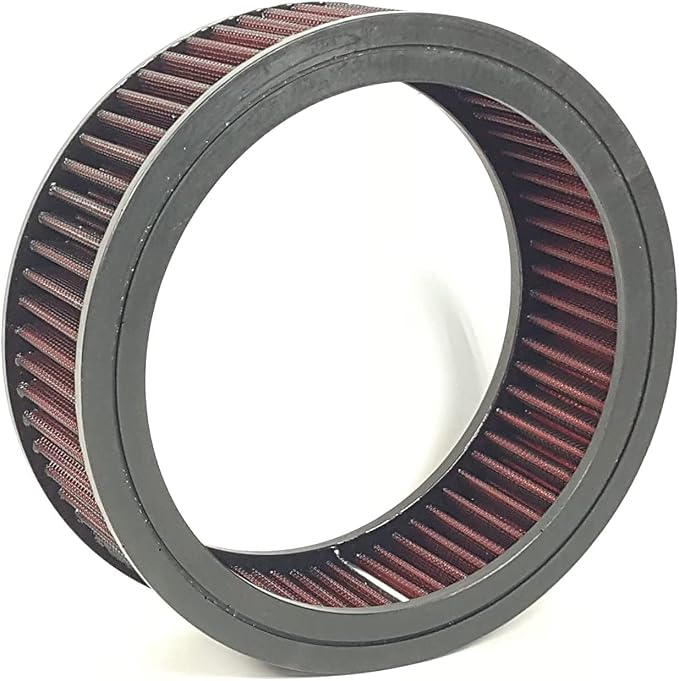 Round Washable Air Filter Cleaner Red Element Replacement Filter Flow Kit - Image 2