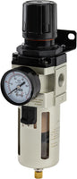 SNS 1/2”NPT Compressed Air Filter Regulator Piggyback Combo, Semi-auto Drain by SNS