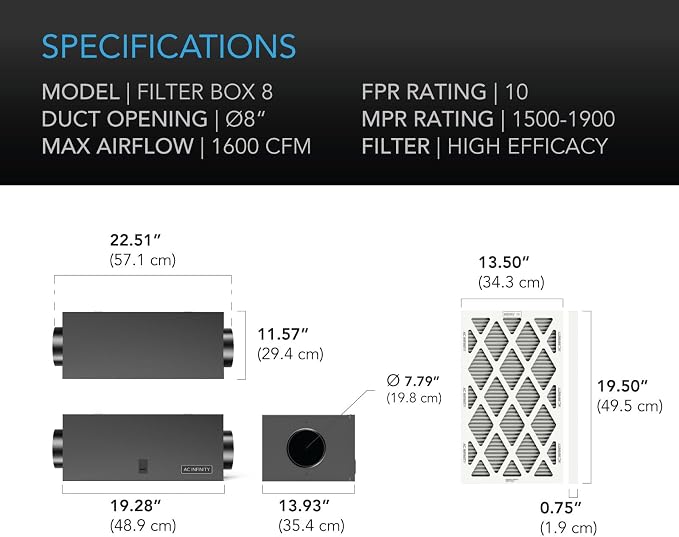 AC Infinity Inline Filter Box 8" - Image 5