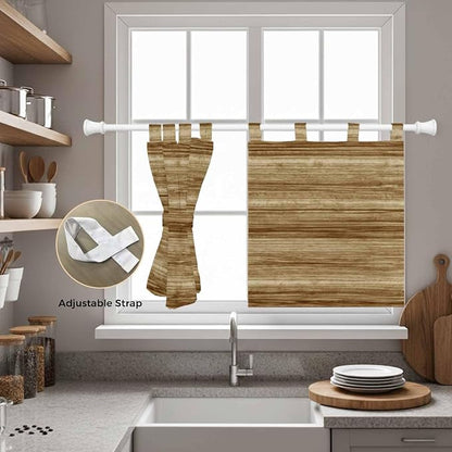 Vintage Western Kitchen Curtains 24 Inch Length, Small Window Curtains Tab Top - Image 5