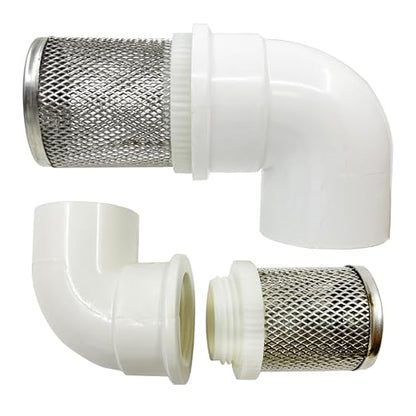 DN15 inch stainless steel filter cover connected to 90 degree elbow 1/2" PVC by Cotonlake