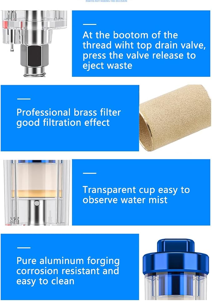 2 Pcs Mini in-Line Air Filter Water Oil Separator - Image 5