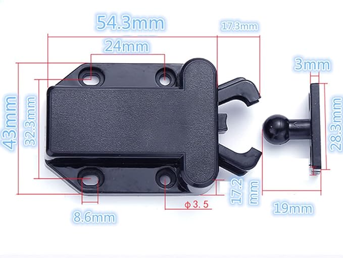 Cabinets Push Latch Cabinet & Furniture Door Catches Cabinet Latch Rebound Self-Locking Device Kitchen Closet Closing Door Catch Closer（4 Pack Black）