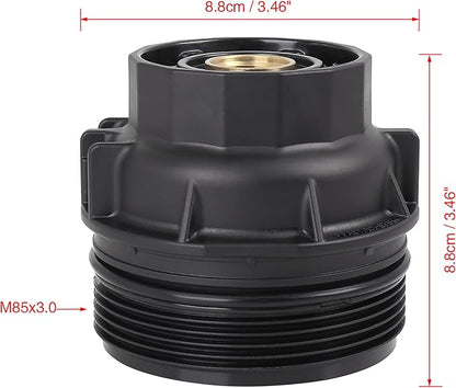 X AUTOHAUX Black Car Oil Engine Filter Housing Cap Cover Assembly 15620-36020 - Image 3