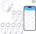 GoveeLife Upgraded Smart Water Leak Detector 1s with 1804ft Ultra-Long Range, WiFi Water Sensor with SMS/Email/APP Push and Sound Alarm, 5-Year Battery Life, Suit for Home, Basement, Kitchen, 6 Pack