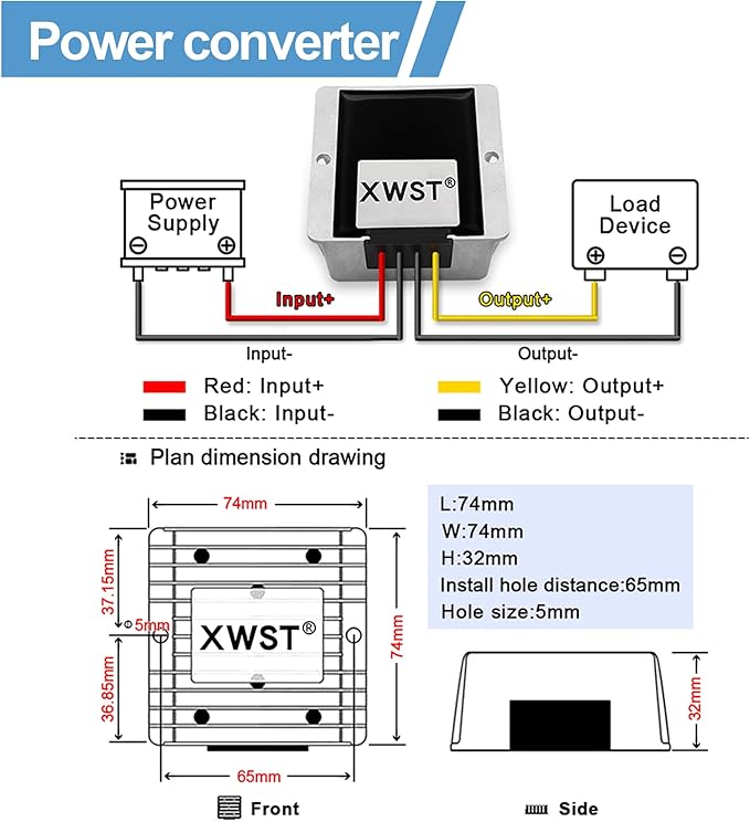 DC DC 12V to 13.8V 18A Step-up Module,Boost Converter 9V-13V to 13.8V Voltage Regulator,Waterproof Power Adapt 248W 13.8V Volt Transformer Module (12V to 13.8V 18A)