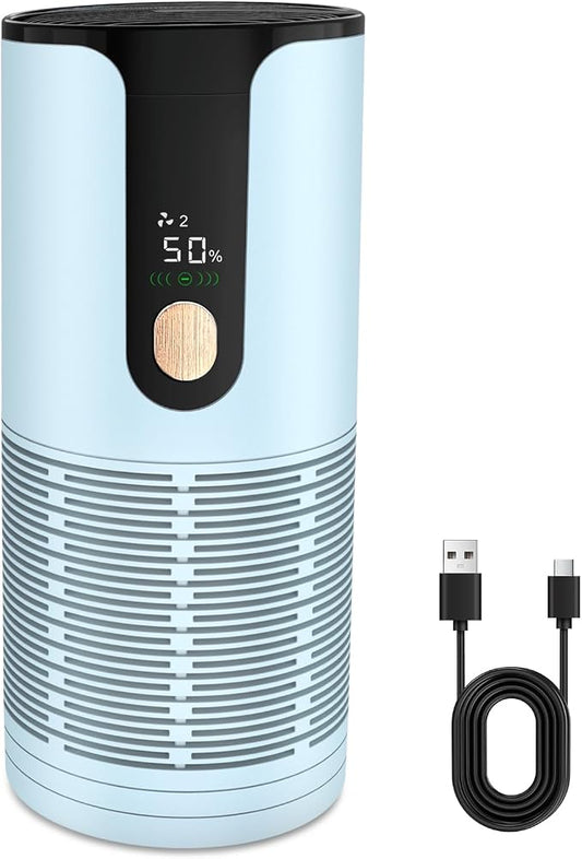 Mini Car Air Purifier-Cordless True HEPA Portable Small Air Purifier, LCD by Arint