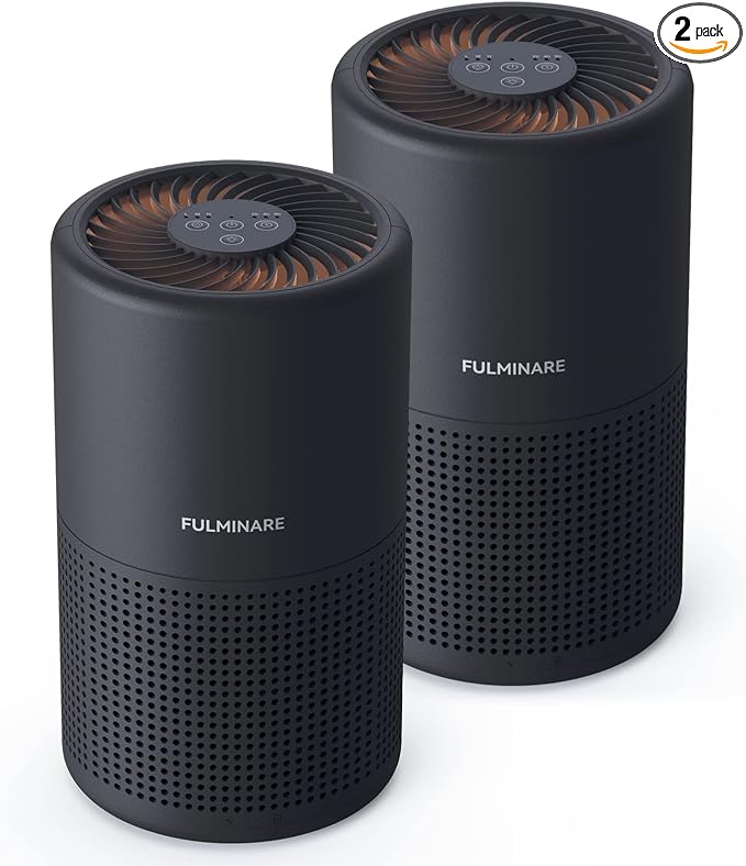 FULMINARE Air Purifiers for Bedroom H13 True HEPA Air Filter Quiet Air Cleaner by PureAirPowerfulSound