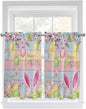 Colorful Easter Tier Curtains 45 Inches Long, Spring Watercolor Bunny Egg by Unknown