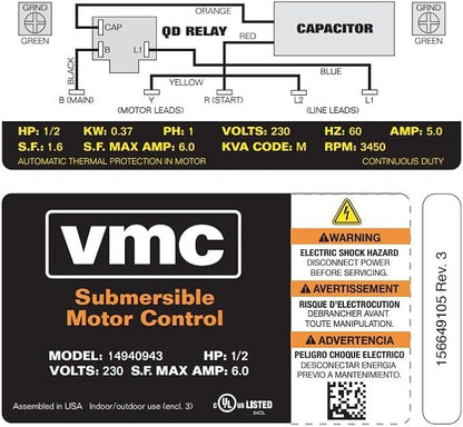 Red Lion RLCB05-230 1/2-HP 230-Volt VMC Control Box - Image 7