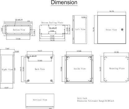 VEVOR NEMA Steel Enclosure, IP66 Waterproof & Dustproof, Outdoor/Indoor - Image 10