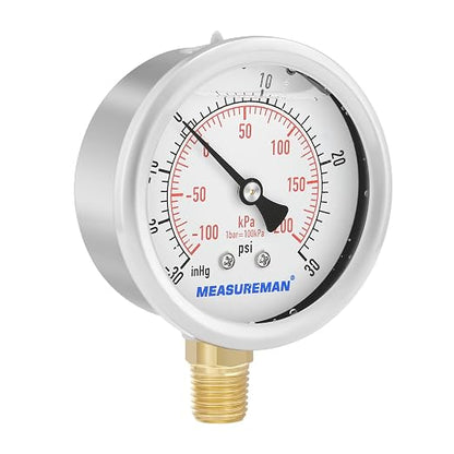 MEASUREMAN 2-1/2" dial, Glycerin Filled, Stainless Steel case, Brass Inside - Image 6