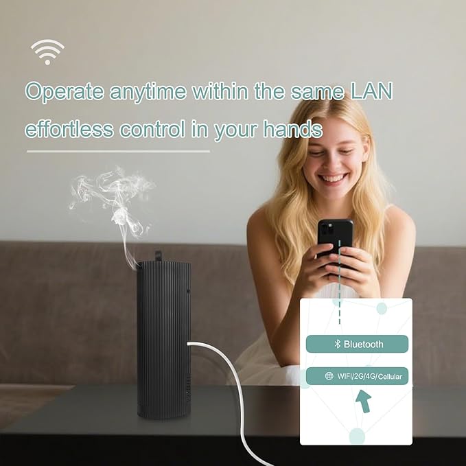 Scent Diffuser Starter Kit - Aroma Waterless Essential Oil Diffuser for Home, Air Diffuser for Large Room, 3200 Sq.Ft Coverage Scent Air Machine, Contains A 3.5 OZ Hotel Scent Essential Oil