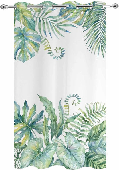 Leaves Outdoor Curtains for Patio Green Leaf Tropical Plants Farmhouse Pastoral - Image 9