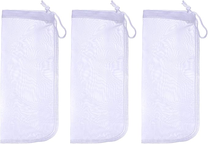 ALEGI Media Filter Bag Aquarium Extra Fine, Reusable 180 Micron Drawstring Mesh by ALEGIAquarium