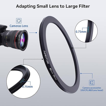 82mm Lens to 77mm Camera Lens Adapter, 82mm to 77mm Filter Step-Down Ring - Image 4