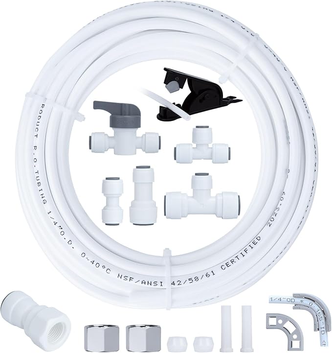 Refrigerator Water Line Kit Connection and 1/4 Compression Ice Maker by Unknown