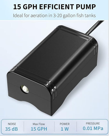 Pawfly Aquarium Air Pump with Nano Bio Sponge Filter Kit Air Control Valve - Image 2
