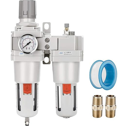 NANPU 1" NPT Compressed Air Filter Regulator Lubricator Combo Water/Oil Trap by NANPU