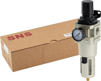 SNS 1”NPT Compressed Air Filter Regulator Piggyback Combo, Semi-auto Drain - Image 5