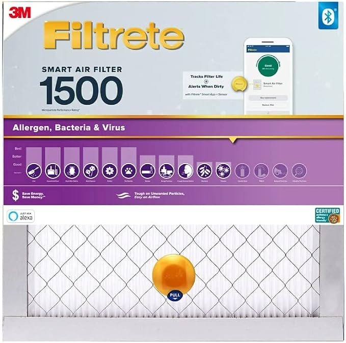Filtrete 14x14x1 AC Furnace SMART Air Filter, MERV 12, MPR 1500, Track Filter - Image 2