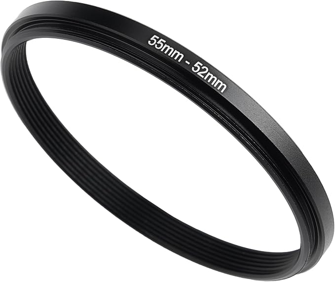 55mm to 52mm Step-Down Ring Filter Adapter, Metal Ring Step-Down Rings Adapter by BETUYESS