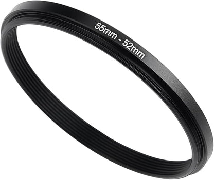 55mm to 52mm Step-Down Ring Filter Adapter, Metal Ring Step-Down Rings Adapter by BETUYESS