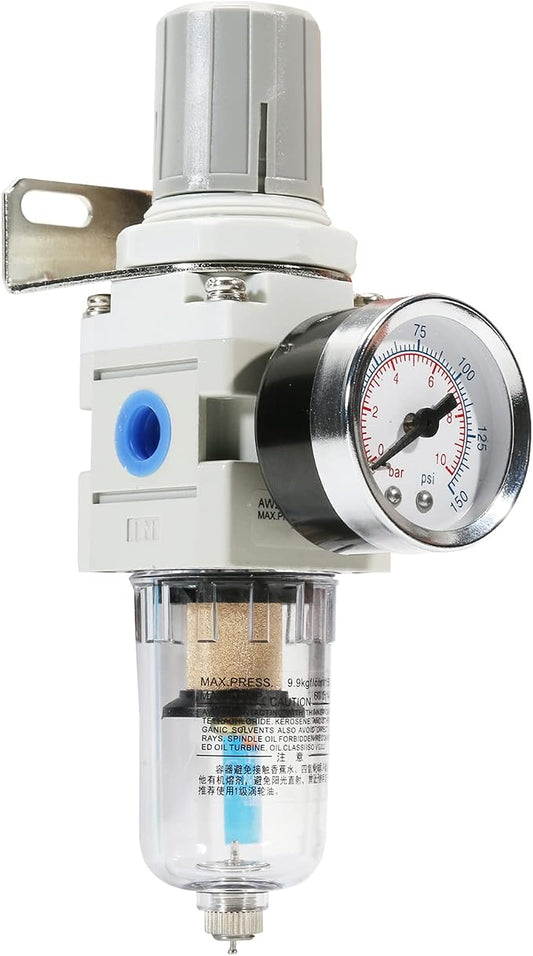 1/4 Inch NPT Air Filter Pressure Regulator, Air Compressor Water Separator by Asabocai
