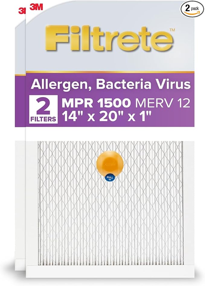 Filtrete 14x20x1 AC Furnace SMART Air Filter, MERV 12, MPR 1500, Track Filter by Filtrete