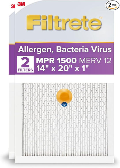Filtrete 14x20x1 AC Furnace SMART Air Filter, MERV 12, MPR 1500, Track Filter by Filtrete