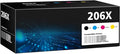 206X Toner Cartridges 4 Pack for Laser Jet M283cdw M283fdw M255dw Compatible for HP 206X 206A W2110X Compatible with Color Laser Jet Pro MFP M283fdw M283cdw M283fdn Pro M255dw M255nw Ink Cartridges