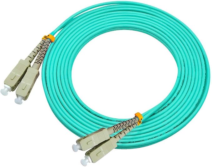 Jeirdus 20Meters 65ft Duplex 50/125 10G OM3 Multi-Mode Fiber Optic Cable Jumper Optical Patch Cord SC