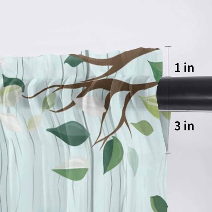 Easter Sheer Valances for Windows 60"x18", Light Filtering Kitchen Curtains - Image 7
