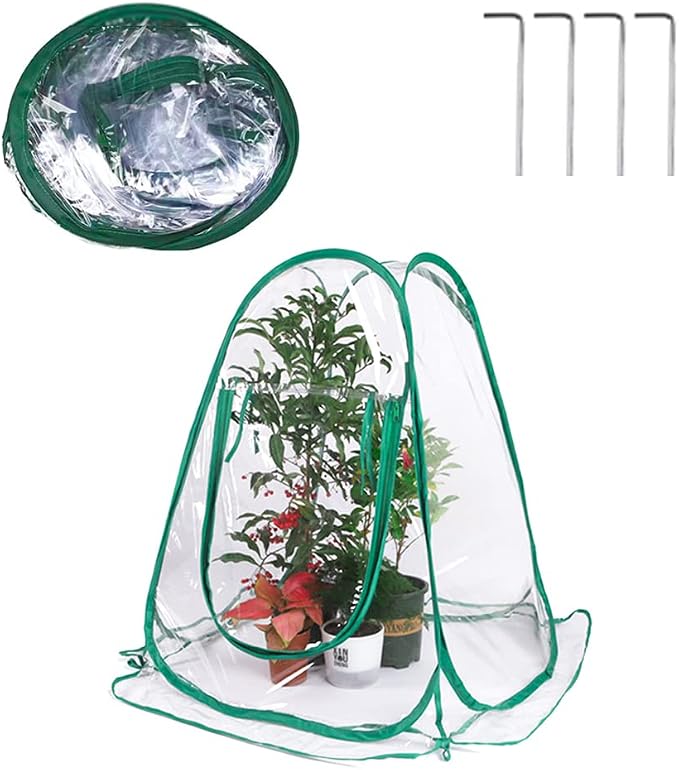 Mini PVC Greenhouse Cover Portable Insulated Pop Up Flower House - Image 5