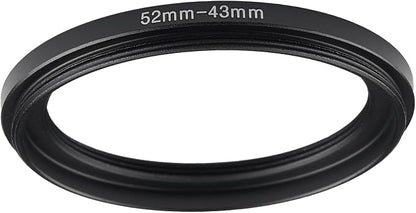 52mm to 43mm Step Up Ring Filter Adapter Black Metal Step up Adapter Rings by Unknown