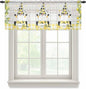 Lemon Dwarfs Sheer Valance Curtains, Gnome Green Leaf Wood Striped Black Plaid by Houseown